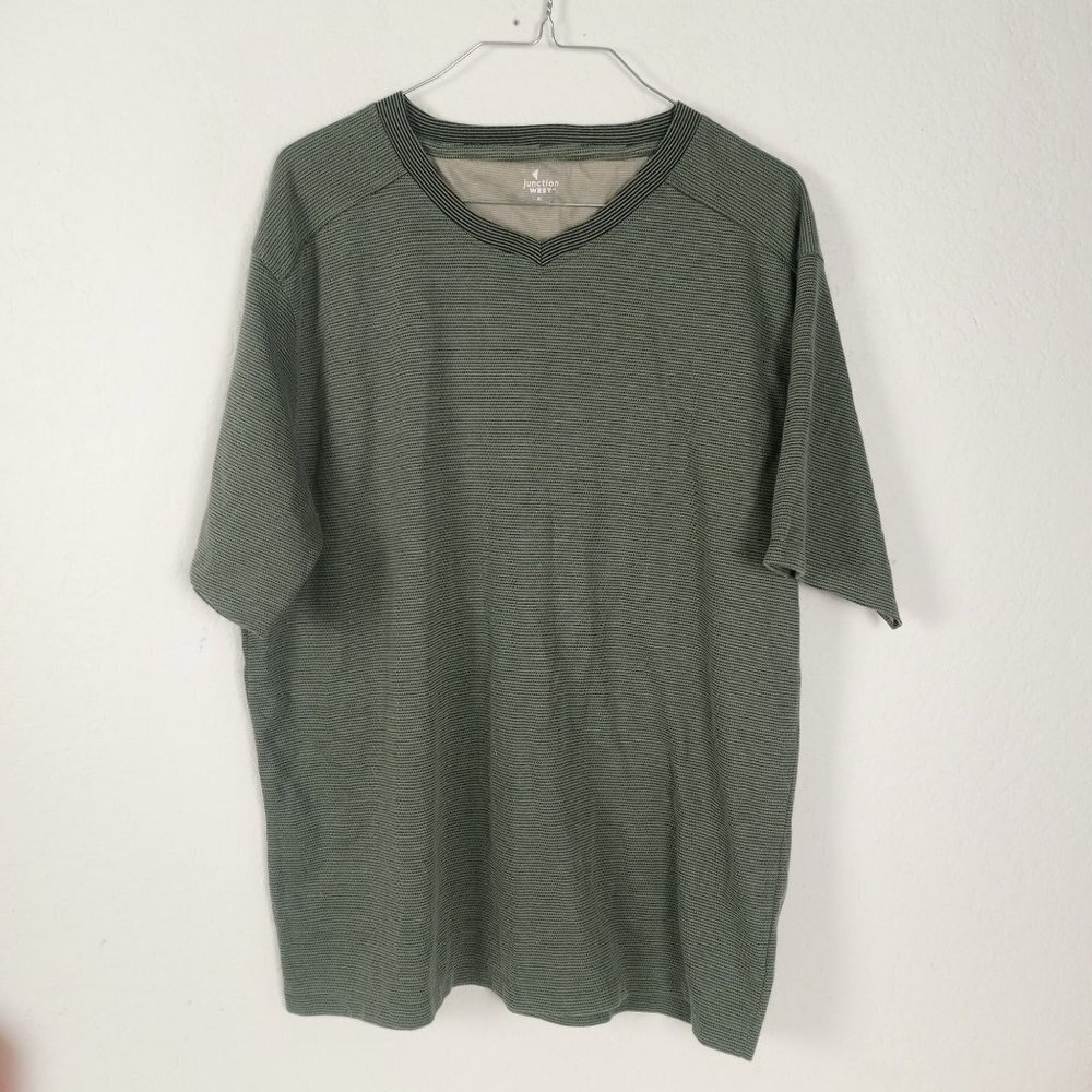 Junction West XL Striped V-Neck Tee Shirt T Shirt Men's